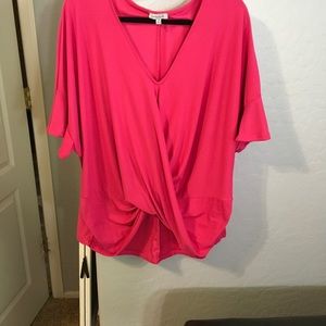 White Birch 3X NWOT hot pink top